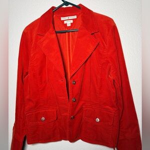 Tommy Hilfiger Women's Scarlet Corduroy Blazer Vintage